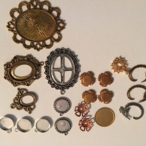 Mixed Jewelry Settings - Silver and Gold Color 20pc